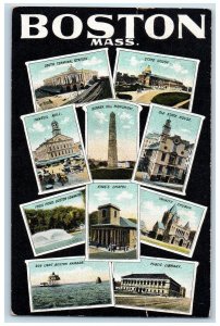 1907 Composite View Kings Chapel Trinity Church Boston Massachusetts MA Postcard 