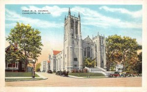 CHARLOTTE, North Carolina NC   FIRST ME CHURCH~Methodist  ca1920's Postcard