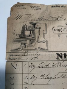 1898 Rare Seltzer-Klahr Hardware Co Cutlery Meat Grinder Philadelphia Letterhead