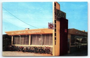 1955 DAYTONA BEACH FL RELL'S RESTAURANT 2324 S ATLANTIC AVE  POSTCARD P2988