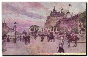 Old Postcard Paris Illustrator La Legion d & # 39honneur and Gare d & # 39Orl...