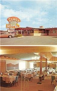 Zeno's Motel & Steak House, Rolla, MO Route 66 Roadside c1950s Vintage Postcard