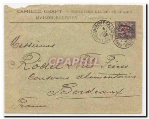 Levant Letter of Constantinople Galatde 1896 Levant n5 1 dollar TTB (House Ba...