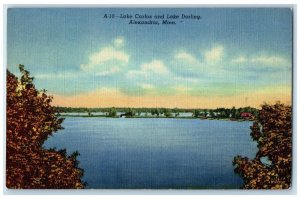 1948 Scenic View Lake Carlos Lake Darling Alexandria Minnesota Vintage Postcard