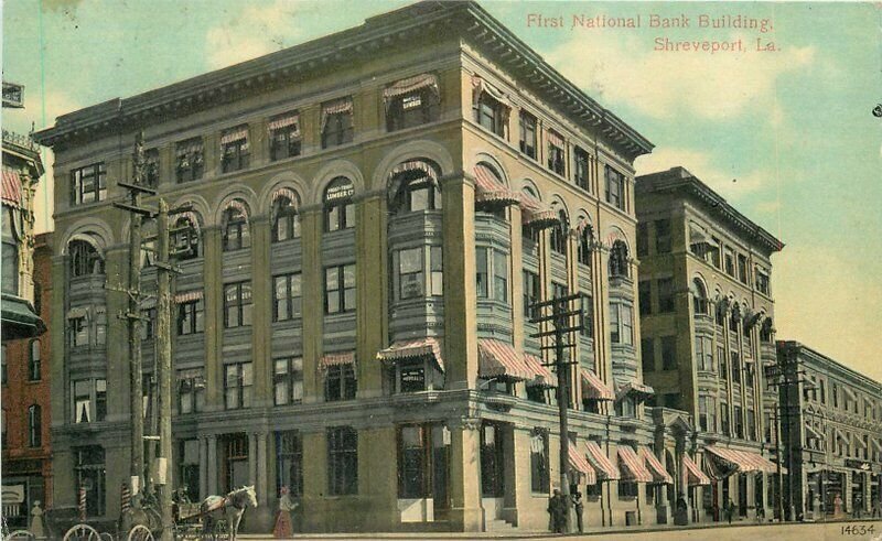 C1910 First National Bank Building Shreveport Louisiana Saenger Postcard 21-4239