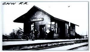 c1960 CNW Irving Iowa Vintage Railroad Train Depot Station RPPC Photo Postcard