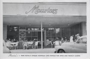 Maurice's Restaurant Cafe West Vancouver BC Park Royal People Vintage Postcard