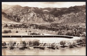 CO COLORADO SPRINGS Spencer Penrose Stadium at Broadmoor  - EKC Stamp Box  RPPC