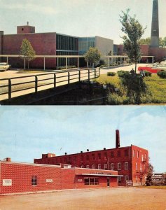 AMANA, Iowa IA    AMANA REFRIGERATION & WOOLEN MILLS   *Two* ca1950's Postcards