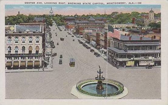 Alabama Montgomery Dexter Ave Looking East Showing State Capitol