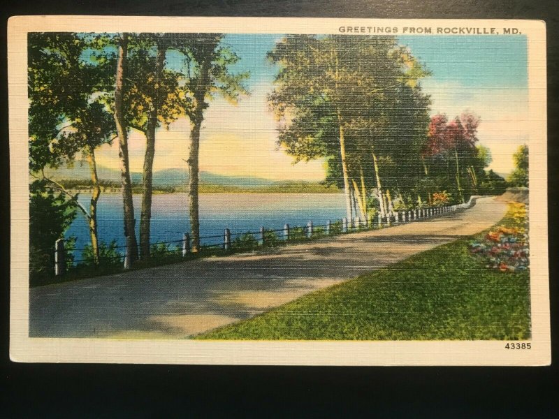 Vintage Postcard 1939 Greetings from Rockville Maryland