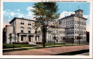 St John's College Superior Street Toledo Ohio Vintage Postcard C142