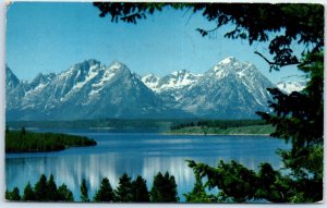 Postcard - Teton Range Across Jackson Lake, Wyoming, USA, North America