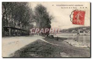 Old Postcard Villeneuve Saint Georges Les Bords de Seine Raquin