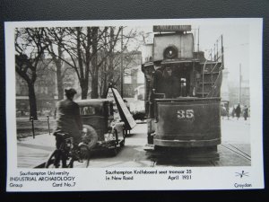 SOUTHAMPTON Knifeboard Seat Tramcar 35 NEW RD c1931 RP Postcard by Pamlin Repro