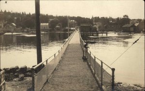 Boothbay Harbor Maine ME Bridge Harbor View Vintage Real Photo Postcard