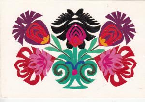 POLISH SZTUKA LOWICKA (LOWICZ) HANDMADE FOLK ART PAPER CUT FLORAL FANTASY