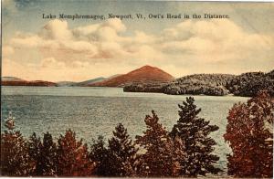 Lake Memphremagog, Newport VT Owl's Head in the Distance Vintage Postcard P03