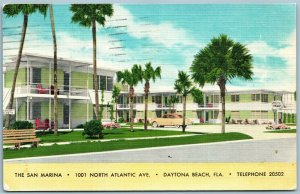 DAYTONA BEACH FL SAN MARINA N. ATLANTIC AVE. VINTAGE POSTCARD