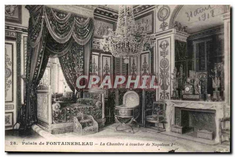 Postcard Old Palace of Fontainebleau The Bedroom of Napoleon I