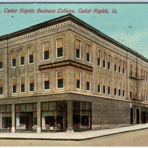 c1910s Cedar Rapids, IA Business College Litho Photo Postcard Cute Acmegraph A33