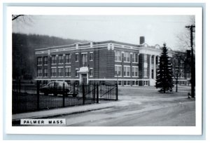 c1950's Building View Pine Tree Car Palmer Massachusetts MA RPPC Photo Postcard 