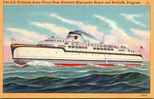 Virginia S S Princess Anne Ferry Between Kiptopeke Beach and Norfolk