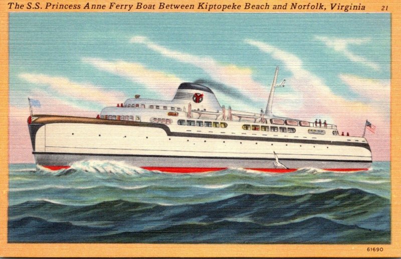 Virginia S S Princess Anne Ferry Between Kiptopeke Beach and Norfolk