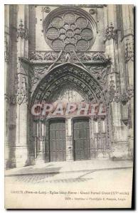 Old Postcard Dreux Eure et Loir Eglise Saint Pierre Grand West Portal