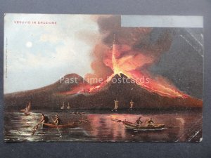 NAPLES Mount Vesuvius Volcano Eruption c1903 UB Postcard by Richter & Co