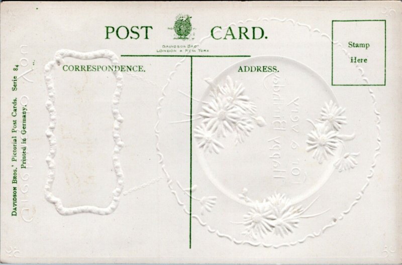 Postcard Birthday - Landscape and floral - Davidson Bros. Series 84