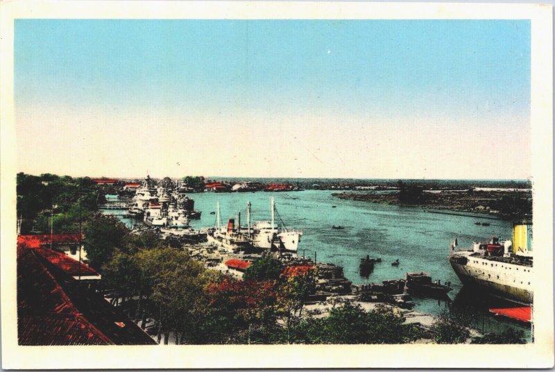 Vietnam Saigon A Corner Of The Port Cochinchina Postcard 02.75