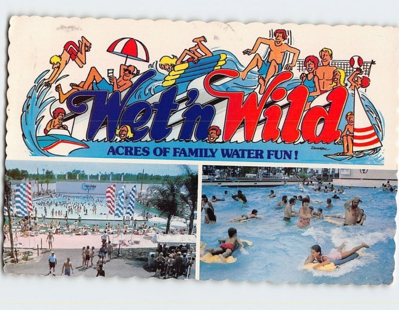 Postcard Wet n Wild Acres Of Family Water Fun! Orlando Florida USA