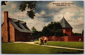 Postcard Williamsburg Virginia VA Magazine Guardhouse 1940s Linen Trees
