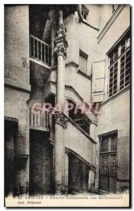 Old Postcard Saintes Renaissance Staircase Street Berthonniere