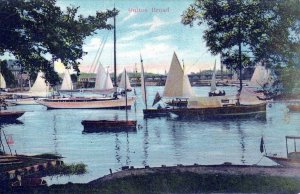 VINTAGE POSTCARD OULTON BROAD SAILING BOATS DIVIDED BACK c. 1910