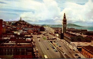 California San Francisco Embarcadero Showing Ferry Building Traffic Tunnel Wa...