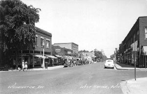 West Racine WI Main Street Storefronts D. K. Used Cars RPPC Postcard