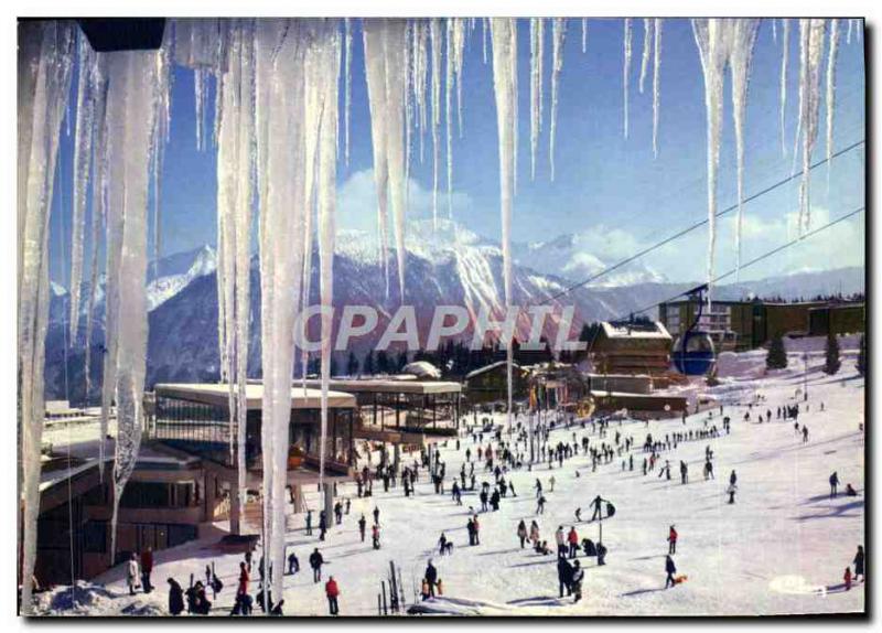 Postcard Modern Courchevel resort center near the chalet de la Loze