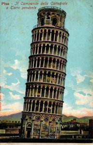 Italy Pisa Il Campanile della Cattedrale o Torre Pendente Vintage Postcard 08.86