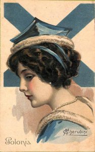 ac0460 - VINTAGE POSTCARD - Glamour Ladies - ARTIST SIGNED M. Cherubini POLAND-