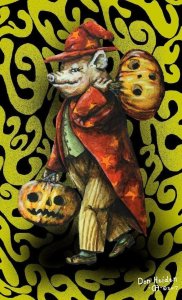 Magic Fantasy The Wizard of Swinesylvania Signed Numbered Halloween Postcard