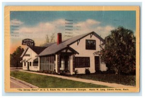 1950 The Shrimp House US Route No. 17 Brunswick Georgia Posted Postcard