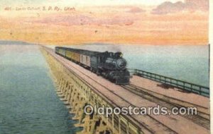 Lucin Cut Off, Great Salt Lake, Utah, UT USA Trains, Railroads 1910 postal us...