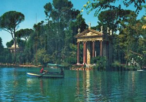 Postcard The Little Lacke Villa Boghese Landscape Garden Park Museums Rome Italy