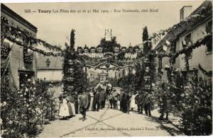 CPA TOURY Les Fetes des 30 et 31 Mai 1909-Rue Nationale coté Nord (177472)