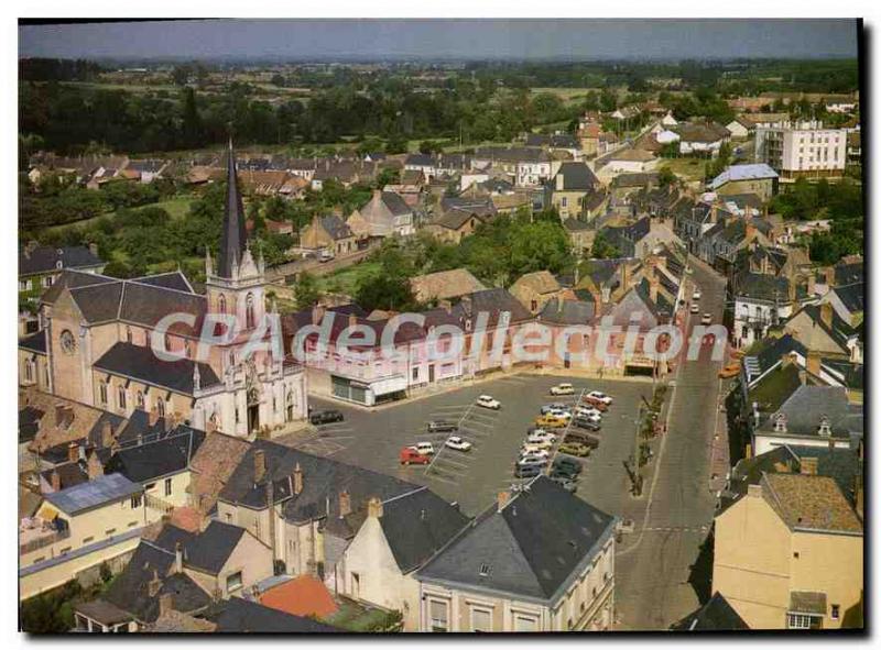 Postcard Modern Ecommoy Sarthe General Aerial view