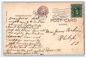 Colfax Iowa IA Postcard Grand Hotel And Mineral Springs Trees Scene 1908 Antique