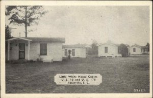Rosinville South Carolina SC Little White House Cabins Vintage Postcard