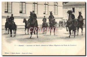 Old Postcard Horse Riding Equestrian Jumper Saumur in freedom